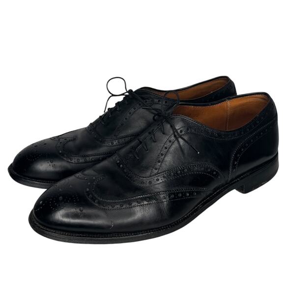 Alden England Black Leather Wingtip Brogue Shoes 12D Vintage main image 12